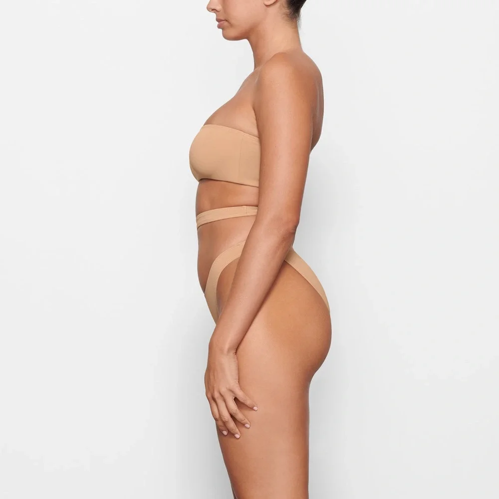 SKIMS SWIM ONE SHOULDER MONOKINI in Ochre NEW